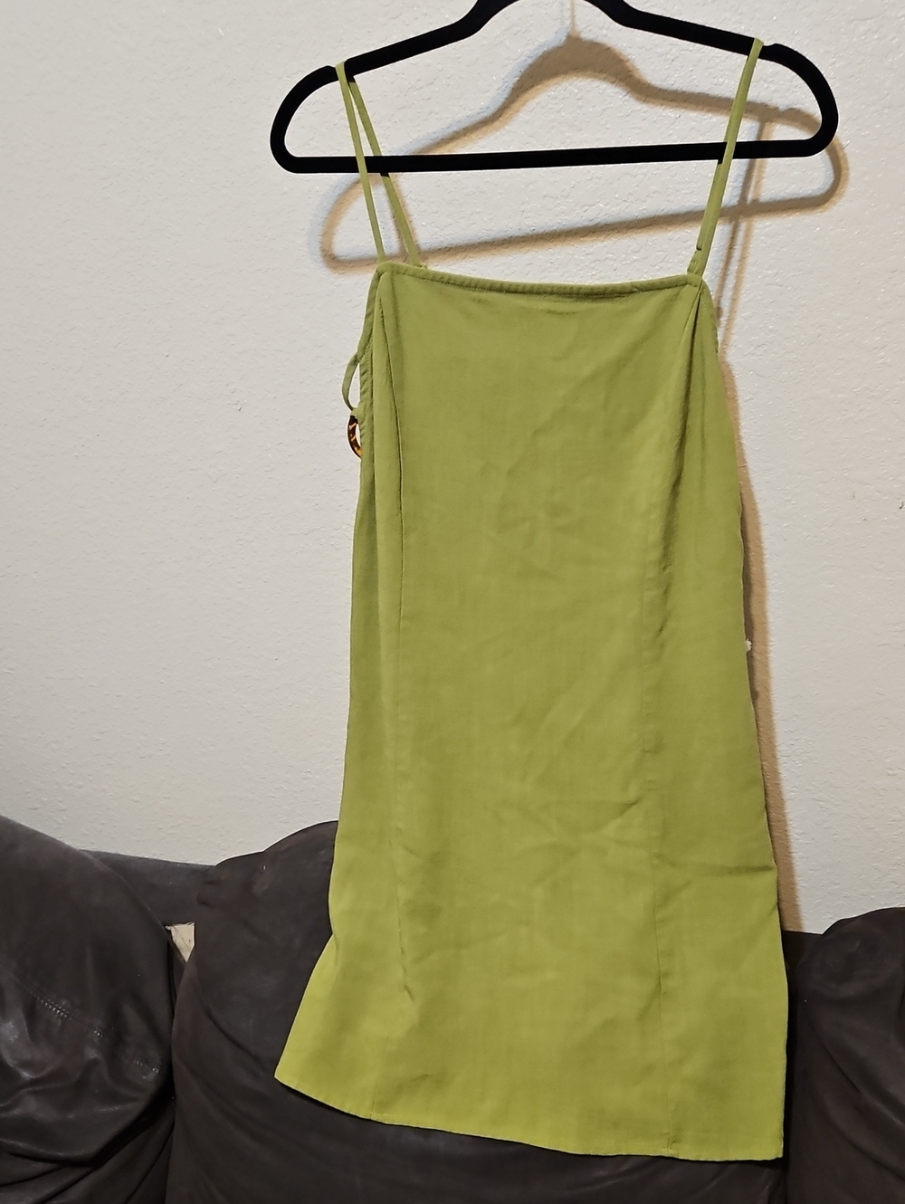 Sienna Sky Linen Blend Lime Green Mini Slip Dress